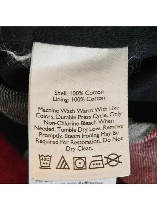 Eddie Bauer Shacket Mens XL Red Plaid Hoodie Button Up Jacket Outdoor Cotton - Picture 6 of 15